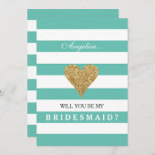 Blau wird meine Bridesmaid-Einladung sein Einladung (Vorne/Hinten)