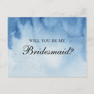 Blau Wirst du meine Brautjungfer sein. Moderne Was Postkarte