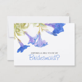 Blau wirst du meine Bridesmaid Blumen Einladung