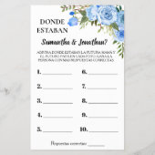 Blau Wo waren sie duschen zweisprachige Spielkarte Flyer (Hinten)