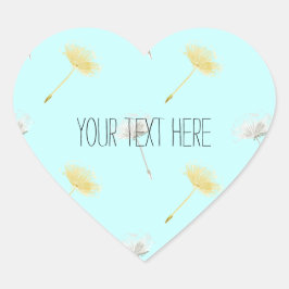 Blau wünscht Blume aus Kronleuchter Herz-Aufkleber