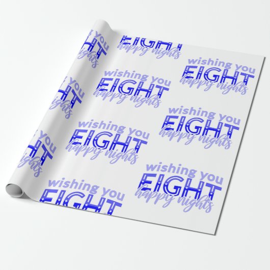Blau wünscht euch glücklich hanukkah geschenkpapier (Ungerollt)