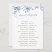 Blau würde sie eher Brautparty-Spielkarten Einladung (Vorderseite)