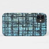 Blau X's und O's Pattern Black Karo Case-Mate iPhone Hülle (Rückseite (Horizontal))