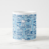 Blau-Zahnarztmuster Jumbo-Tasse (Vorderseite)