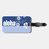 Blau Zickzack; Aloha Gepäckanhänger (Rückseite horizontal)