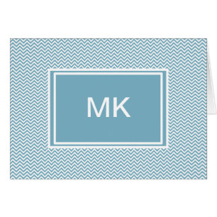 Blau Zickzack mit Monogramm
