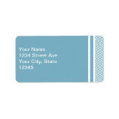 Blau Zickzack mit Monogramm Adressaufkleber (Vorne)