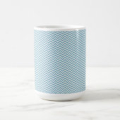 Blau Zickzack mit Monogramm Kaffeetasse (Mittel)