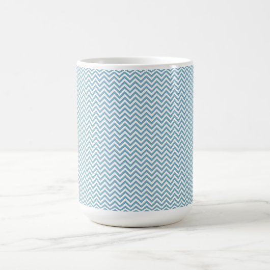 Blau Zickzack mit Monogramm Kaffeetasse (Mittel)