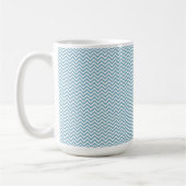 Blau Zickzack mit Monogramm Kaffeetasse (Links)