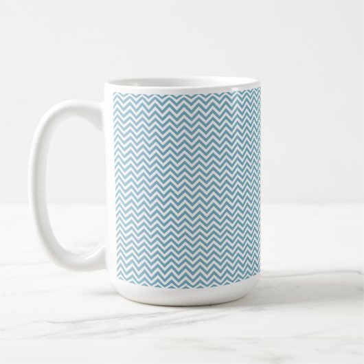 Blau Zickzack mit Monogramm Kaffeetasse (Links)