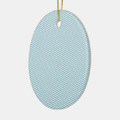 Blau Zickzack mit Monogramm Keramik Ornament (Links)