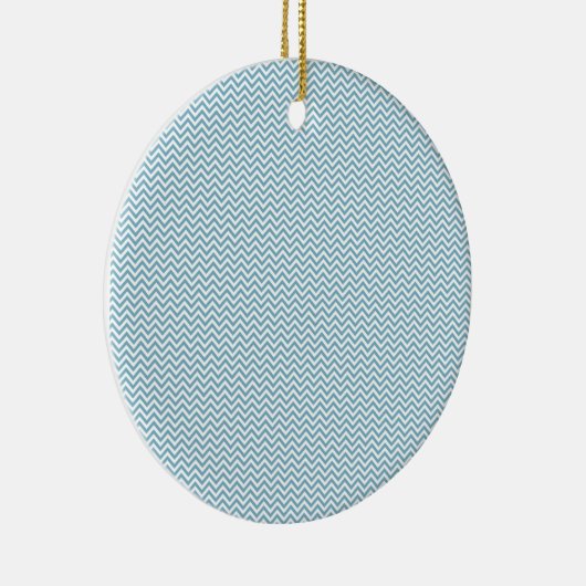 Blau Zickzack mit Monogramm Keramikornament (Rechts)