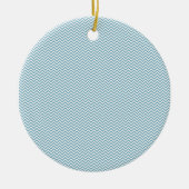 Blau Zickzack mit Monogramm Keramikornament (Vorne)