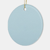 Blau Zickzack mit Monogramm Keramikornament (Links)