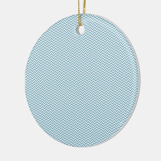 Blau Zickzack mit Monogramm Keramikornament (Links)