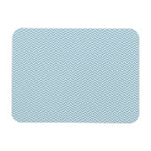 Blau Zickzack mit Monogramm Magnet (Horizontal)