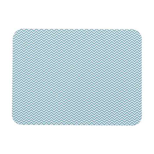 Blau Zickzack mit Monogramm Magnet (Horizontal)