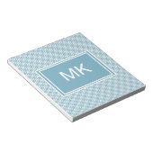 Blau Zickzack mit Monogramm Notizblock (angewinkelt)