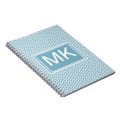 Blau Zickzack mit Monogramm Notizblock (Rechte Seite)