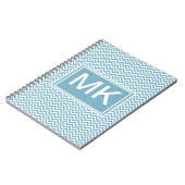 Blau Zickzack mit Monogramm Notizblock (Linke Seite)