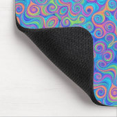 Blau, Zitronengrün, Lila, Orangefarbenes Muster Mousepad (Ecke)