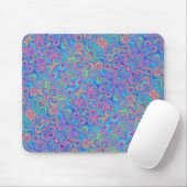 Blau, Zitronengrün, Lila, Orangefarbenes Muster Mousepad (Mit Mouse)