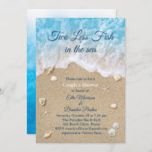 Blau zwei weniger Fische im Meeressauger Dusche Einladung (Vorne/Hinten)