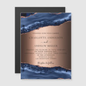 Blauagate Rose Gold Hochzeitsmagnet Magnetkarte (Vorne/Hinten)