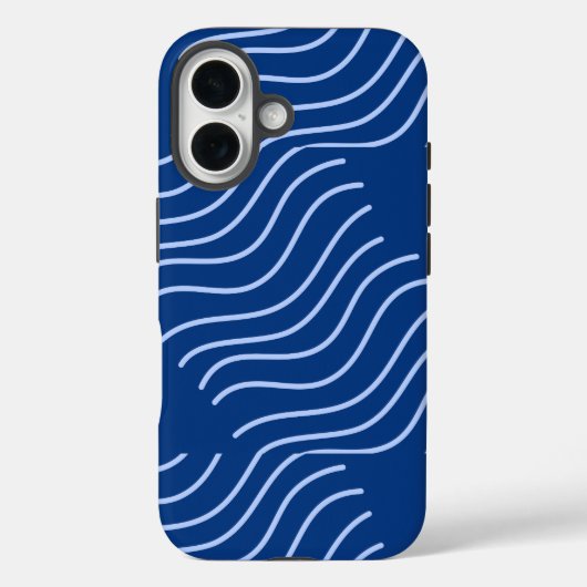 Blauästhetik Minimalistisch Wavy Gemustert Case-Mate iPhone Hülle (Rückseite)