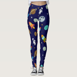 Blauastronautenmuster-Leggings Leggings
