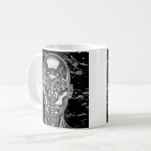 Blauaugen-Chromroboter Kaffeetasse (Vorderseite Links)
