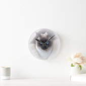 Blauaugen-Katze Runde Wanduhr (Zuhause)