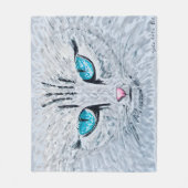 Blaüäugige Fluffige Katze Fleecedecke (Vorderseite)