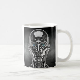 Blauäugiger chromer Android Kaffeetasse