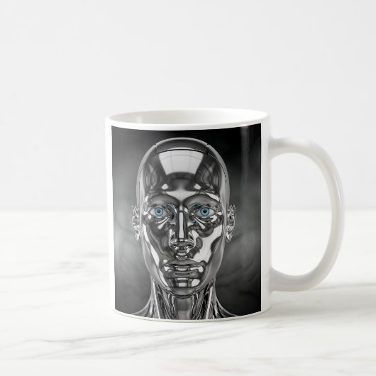 Blauäugiger chromer Android Kaffeetasse (Rechts)