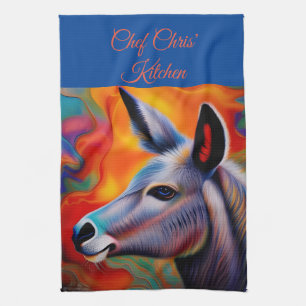 Blauäugiger Esel *personalisiert* Geschirrtuch