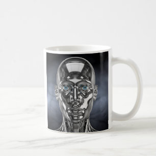 Blauäugiger Metallandroid Kaffeetasse