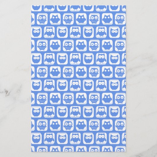Blauäulenmuster Briefpapier (Vorderseite)