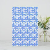 Blauäulenmuster Briefpapier (Stehend Vorderseite)