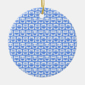 Blauäulenmuster Keramikornament (Vorne)