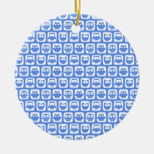 Blauäulenmuster Keramikornament (Vorne)