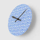 Blauäulenmuster Runde Wanduhr (Winkel)