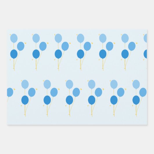 Blauballonverpackungspapier Geschenkpapier Set (Vorderseite 3)
