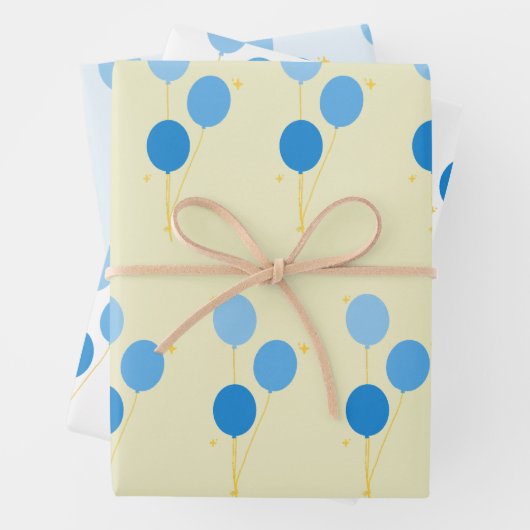 Blauballonverpackungspapier Geschenkpapier Set (Beispiel)