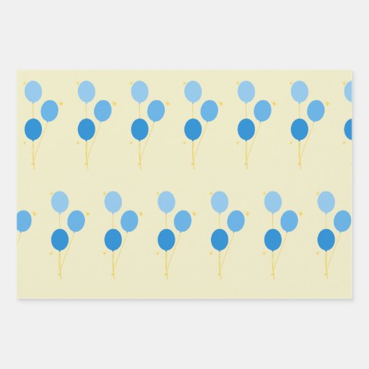 Blauballonverpackungspapier Geschenkpapier Set (Vorderseite)