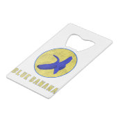 Blaubanane Geldbeutel Flaschenöffner (Rückseite Schrägansicht)