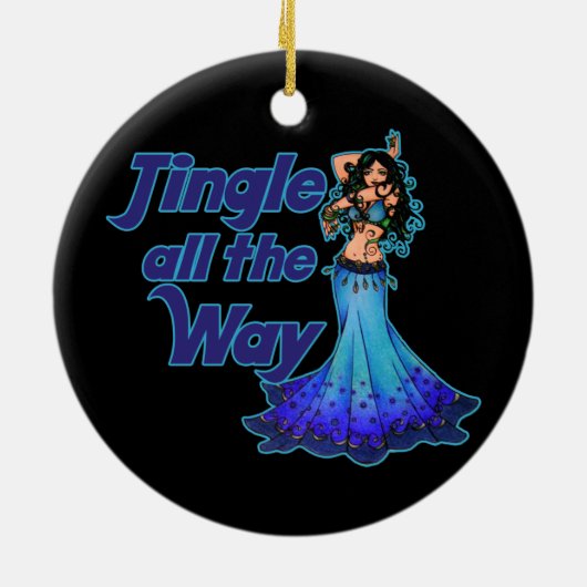 Blaubauchtänzerin Keramikornament (Hinten)