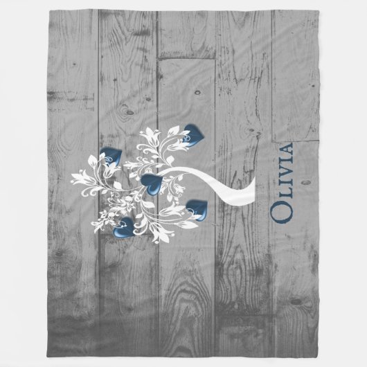 Blaubaum des Herzens Personalisiert Fleece Blanket (Vorderseite)